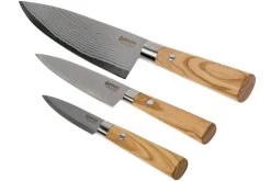 Böker Damast Olive Ensemble De Trois Couteaux, 130440SET -Couteaux De Cuisine BO130440SET 03 boker bo130440set 03