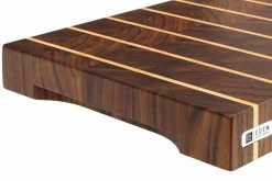 Eden Planche à Découper Faite à La Main, Noyer Américain Avec Rayures, 37x27 Cm -Couteaux De Cuisine EQP004 3727 02 eden snijplank eqp004 3727 d2
