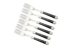 Forge De Laguiole FE62MINEB Set De 6 Fourchettes De Table, Mattes, Bois Débène