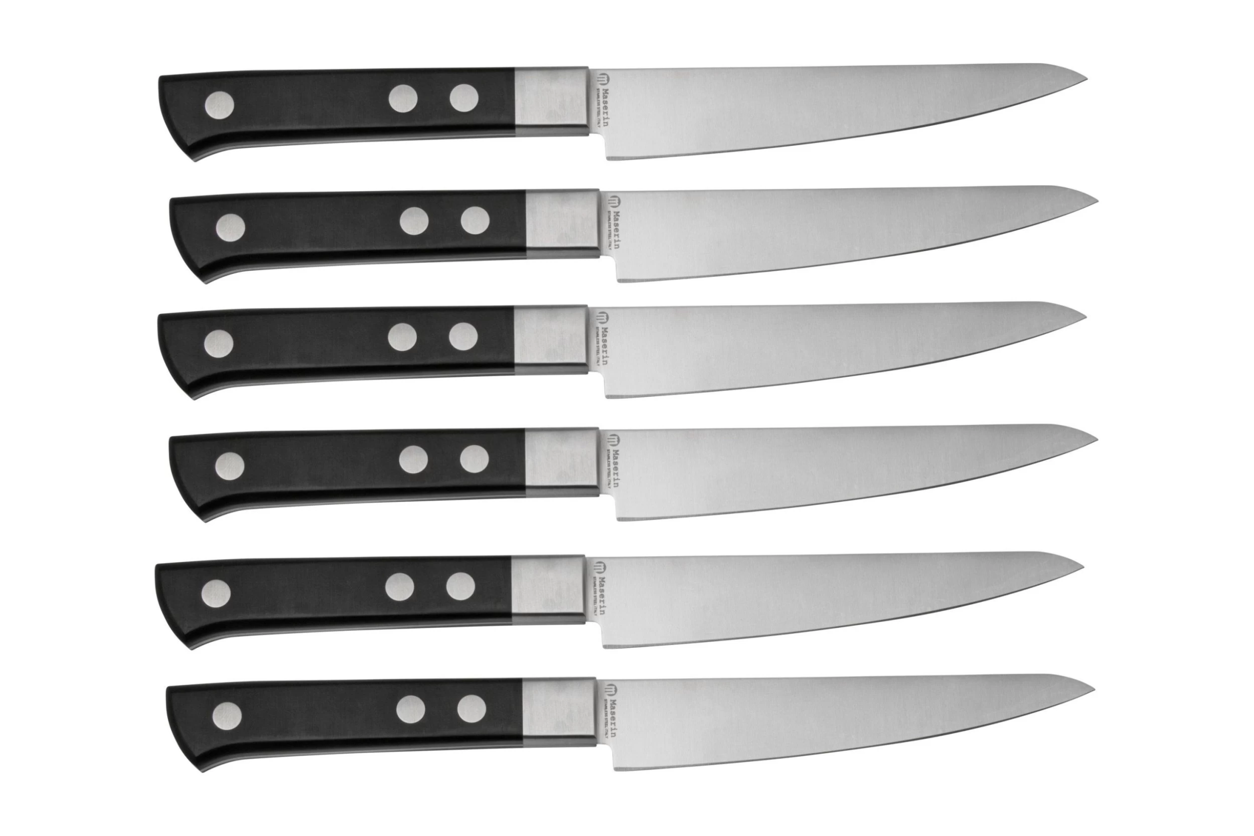 Maserin TEGI 2500TG01-N Set De 6 Couteaux à Steak Avec Sac Enroulable, Noir 2 Maserin TEGI 2500TG01-N Set De 6 Couteaux à Steak Avec Sac Enroulable, Noir – Image 2