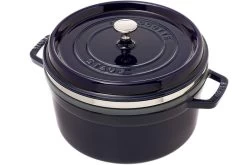 Staub Cocotte 26cm, 5,2L, Bleue Avec Panier Vapeur