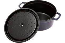 Staub Cocotte 26cm, 5,2L, Bleue Avec Panier Vapeur -Couteaux De Cuisine SB1133891 03 staub sb1133891 03