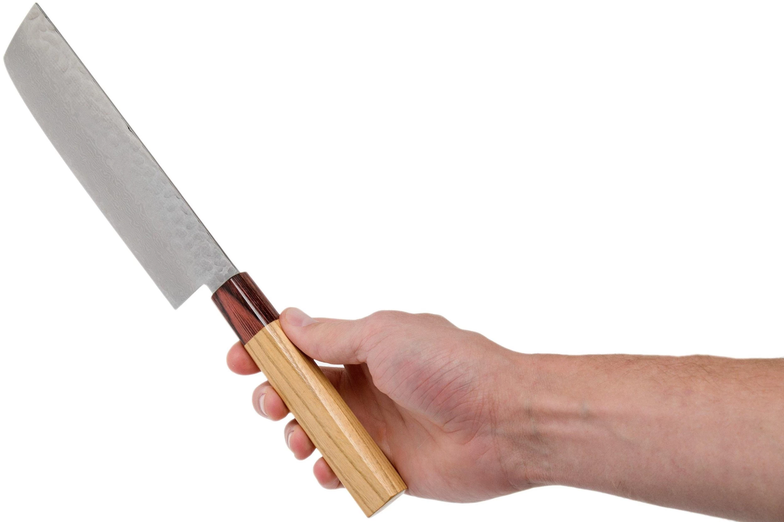 Sakai Takayuki Nakiri 33-Layer Damascus Hammered WA 16 Cm 6 Sakai Takayuki Nakiri 33-Layer Damascus Hammered WA 16 Cm – Image 6