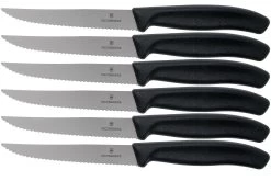 Victorinox SwissClassic 6.7233.6, Set De 6 Couteaux à Steak, Noir