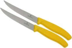 Victorinox SwissClassic Couteaux à Steak/pizza Jaune, Set De 2 6.7936.12L8B